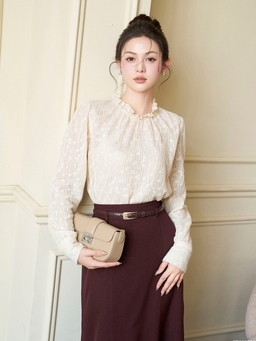 Bản phối váy dài và áo cách điệu tôn nét tiểu thư