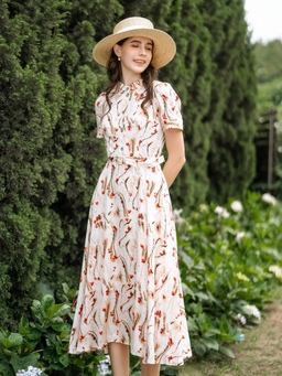 Váy hoa nhí, váy hoa trễ vai ‘phủ sóng’ tủ đồ hè