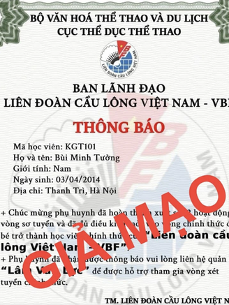 Cảnh báo thủ đoạn tinh vi, lừa đảo người yêu thích môn cầu lông