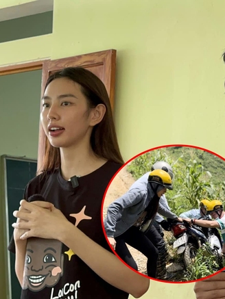 Hoa hậu Thùy Tiên gặp tai nạn khi đi từ thiện với Quang Linh
