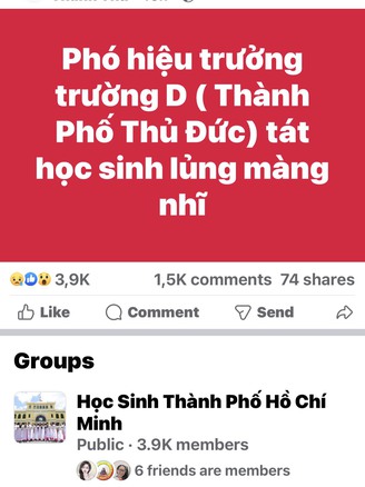 Hiệu phó một trường THPT tát học sinh vì hút thuốc lá