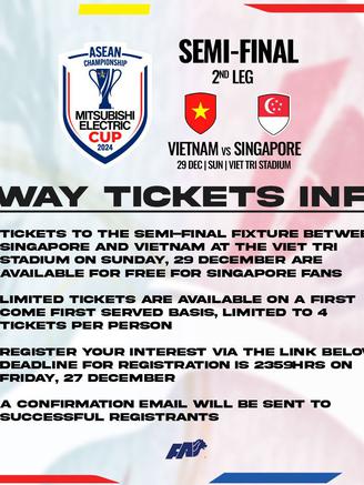 CĐV Singapore được phát vé miễn phí vào sân Việt Trì: Bán kết lượt về đấu Việt Nam nóng!