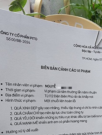 Ngày 8.3, công ty tặng nhân viên nữ 'biên bản cảnh cáo vi phạm' và cái kết