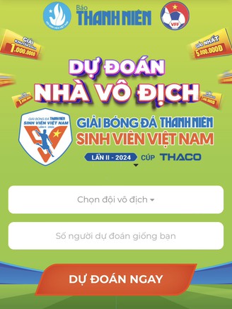 6 bạn đọc trúng thưởng cuộc thi 'Dự đoán nhà vô địch TNSV THACO Cup 2024'