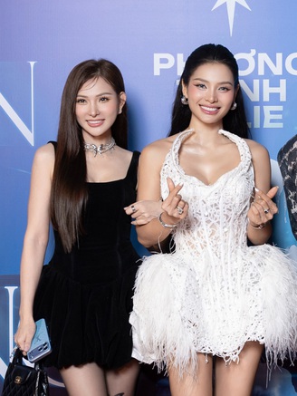 Thu Thủy được chồng kém tuổi 'hộ tống' đến mừng Phương Trinh Jolie 'tái xuất'