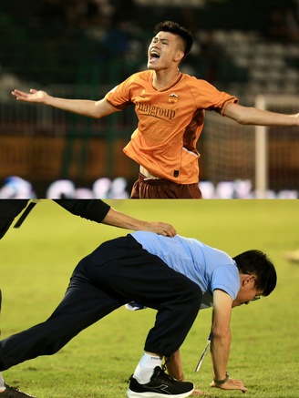 GĐKT Vũ Tiến Thành giải thích hành động bò dưới sân gây sốt, khi sao HAGL gỡ hòa nghẹt thở