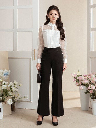 Định hình dáng chuẩn, giúp nàng 'ăn gian' chiều cao với quần ống loe