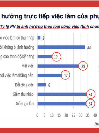 Khảo sát Ngân hàng thế giới: 34% phụ nữ nuôi con bị giảm thu nhập, giờ làm