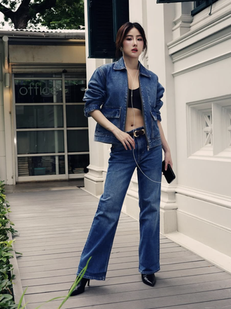 Áo khoác denim giúp nàng ghi điểm phong cách trong tiết trời giao mùa