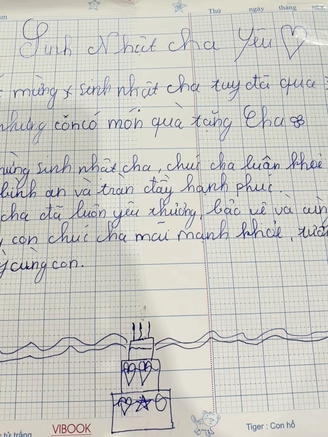 Cậu bé dành dụm 129.000 đồng mua quà sinh nhật cha, viết thư khiến cha bật khóc