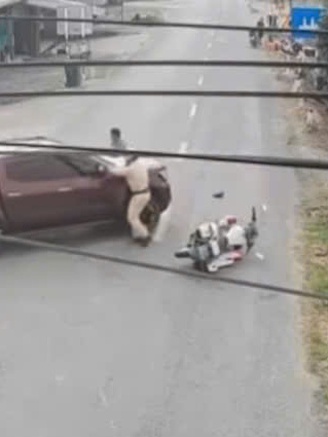 Đề nghị truy tố tài xế dùng biển số giả, tông mô tô CSGT rồi bỏ chạy