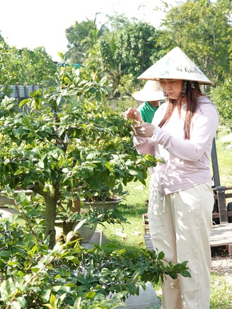 Đưa mai bonsai lên livestream, cô gái Cần Thơ kiếm tiền triệu mỗi ngày
