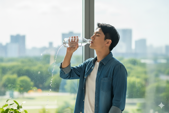 Đứng uống nước có gây hại tim, thận khô…