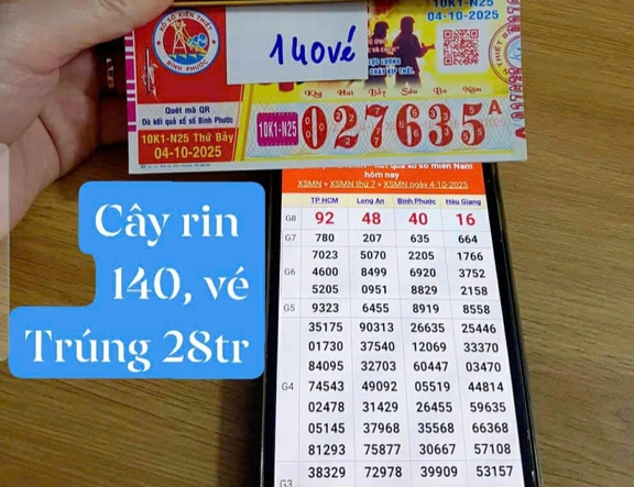 Xuất hiện 140 tờ trúng xổ số miền Nam n…
