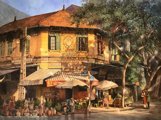Giải phóng thủ đô ngắm họa sĩ Sài Gòn vẽ phố cổ Hà Nội   - Ảnh 4.