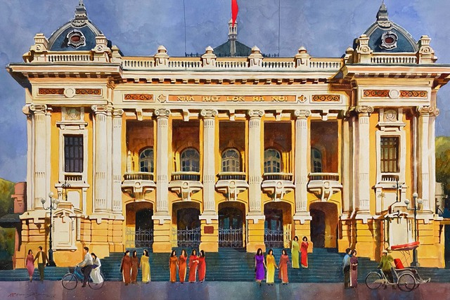 Giải phóng thủ đô ngắm họa sĩ Sài Gòn vẽ phố cổ Hà Nội   - Ảnh 3.