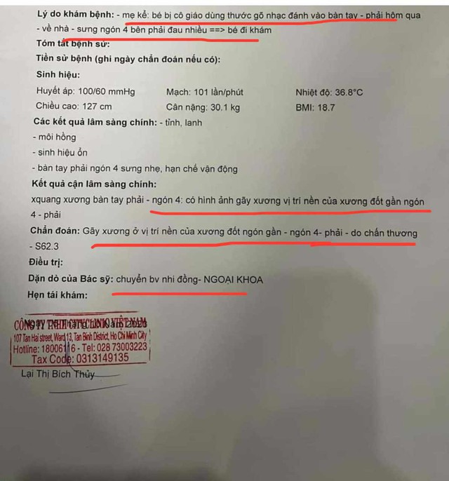 Đình chỉ ngay một giáo viên bị tố đánh học sinh gãy ngón tay - Ảnh 2.