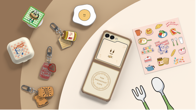Galaxy Z Flip5 có thêm bộ phụ kiện độc quyền 'The Breakfast Café' - Ảnh 1. Galaxy Z Flip5 có thêm bộ phụ kiện độc quyền 'The Breakfast Café' - Ảnh 1.