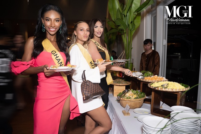 Thí sinh Miss Grand International 2023 sợ tăng cân vì trót mê đồ ăn Việt   - Ảnh 1.