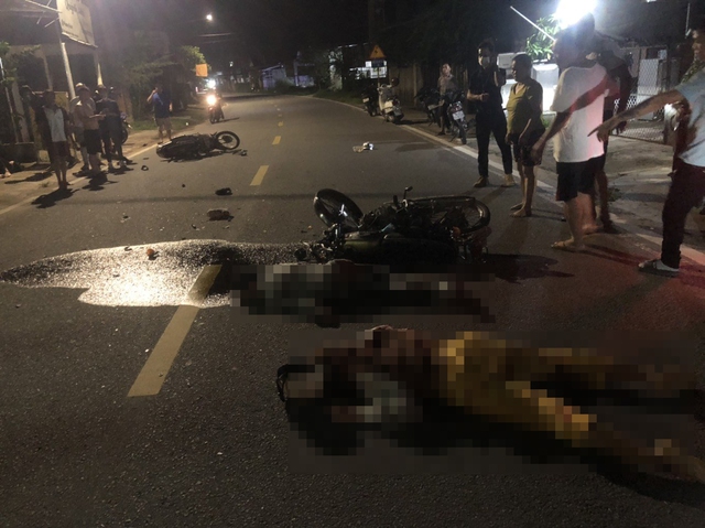 Quảng Ngãi: Hai xe máy tông nhau, 1 người chết, 3 người bị thương - Ảnh 1.