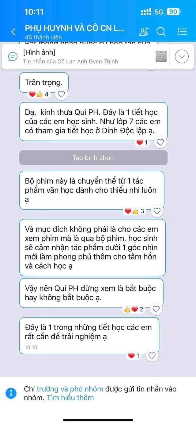 Phụ huynh bức xúc vì trường cho học sinh xem phim Đất rừng phương Nam  - Ảnh 2.