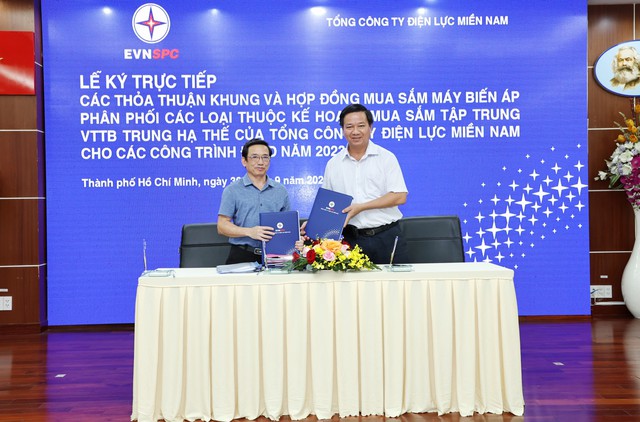 EVNSPC ký kết thỏa thuận khung và hợp đồng mua sắm MBA phân phối - Ảnh 3. EVNSPC ký kết thỏa thuận khung và hợp đồng mua sắm MBA phân phối - Ảnh 3.