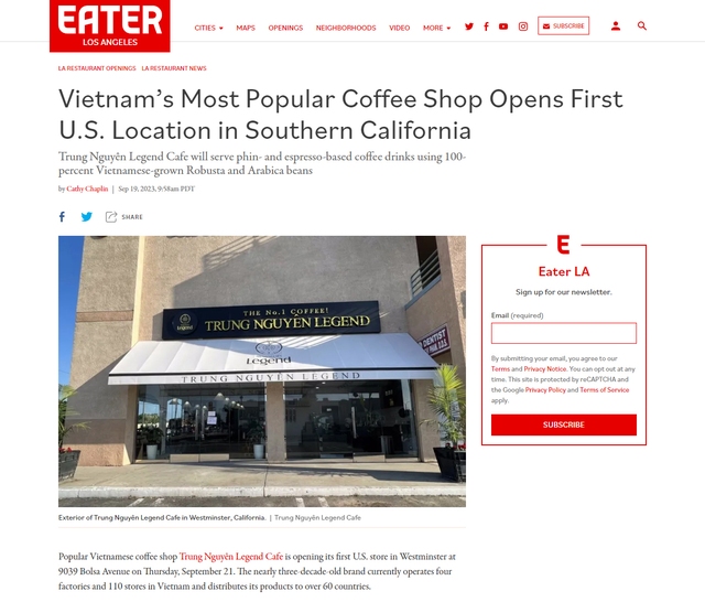 Sau Trung Quốc, Trung Nguyên Legend khai trương quán cà phê đầu tiên tại Mỹ - Ảnh 2.