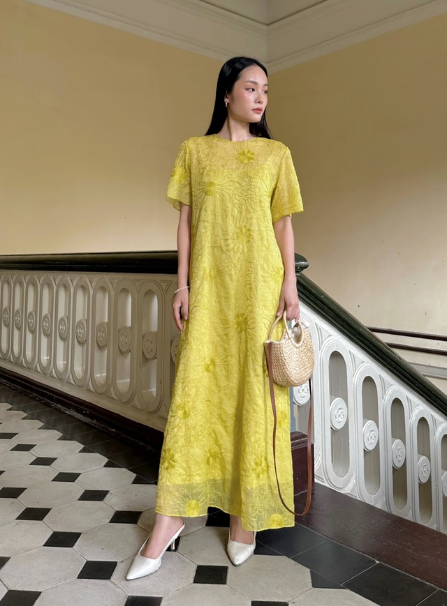 váy suông nữ , đầm suông dáng dài đan lưng in chữ LA 3 màu - Đầm suông |  ThờiTrangNữ.vn