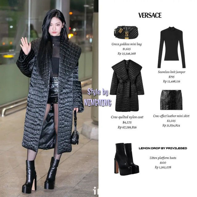 Ning Ning lẫn Rosé lên đồ nguyên set đen, trổ tài mix match tại sân bay - Ảnh 4. Ning Ning lẫn Rosé lên đồ nguyên set đen, trổ tài mix match tại sân bay - Ảnh 4.