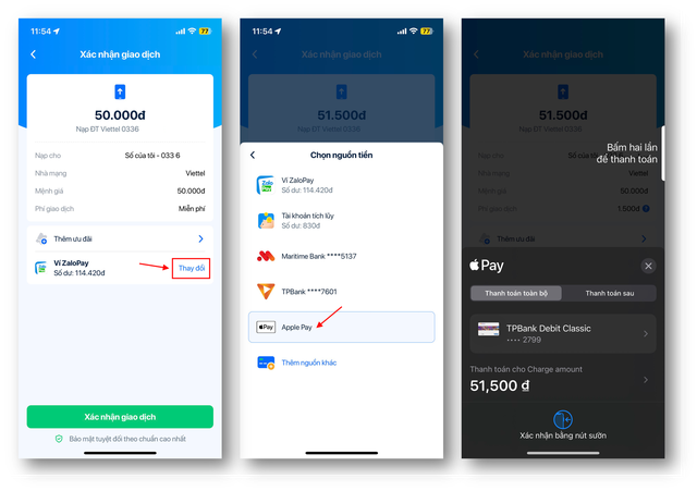 Trải nghiệm thanh toán Apple Pay ngay trên Ví điện tử ZaloPay - Ảnh 2. Trải nghiệm thanh toán Apple Pay ngay trên Ví điện tử ZaloPay - Ảnh 2.
