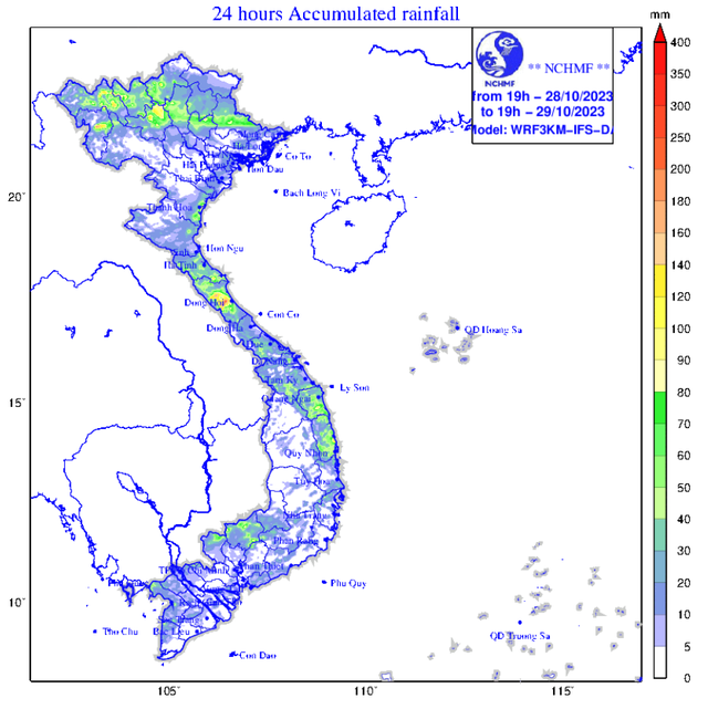 Tin tức thời tiết hôm nay, 29.10.2023: Mưa lớn diện rộng - Ảnh 1.