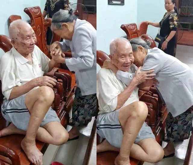 Nghẹn ngào giây phút em gái 88 tuổi quyến luyến chia tay anh trai 101 tuổi - Ảnh 1.