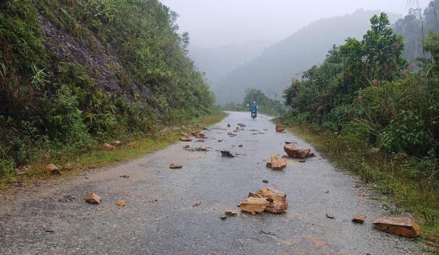 Quảng Ngãi: Mưa lớn một số tuyến đường bị ngập, sạt lở đất - Ảnh 7.