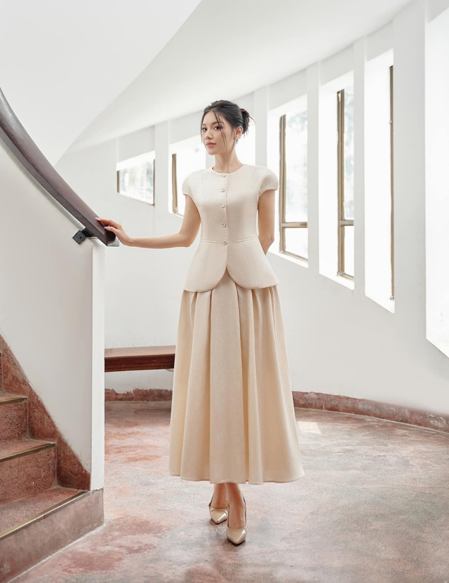 Đầm xoè đẹp thiết kế độc đáo sang trọng hàng cao cấp 1400k http://Lien –  lien fashion