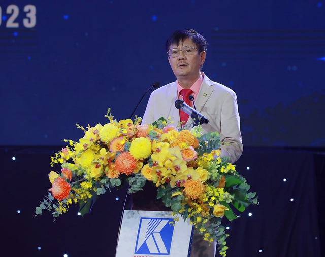 Ông Lê Tiến Anh - Chủ tịch HĐTV Tổng công ty Khánh Việt phát biểu tại buổi Lễ
