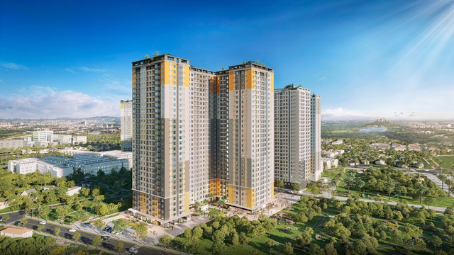 Tháp Green Topaz của Bcons City đã thi công qua tầng 12 Tháp Green Topaz của Bcons City đã thi công qua tầng 12