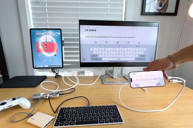 Cách sử dụng iPhone 15 với màn hình ngoài - Ảnh 2.