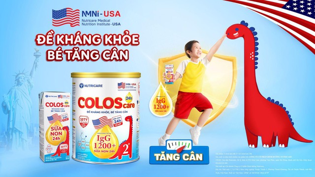 ColosCare 24h mới sở hữu công thức dinh dưỡng chuyên biệt giúp đề kháng khỏe, bé tăng cân