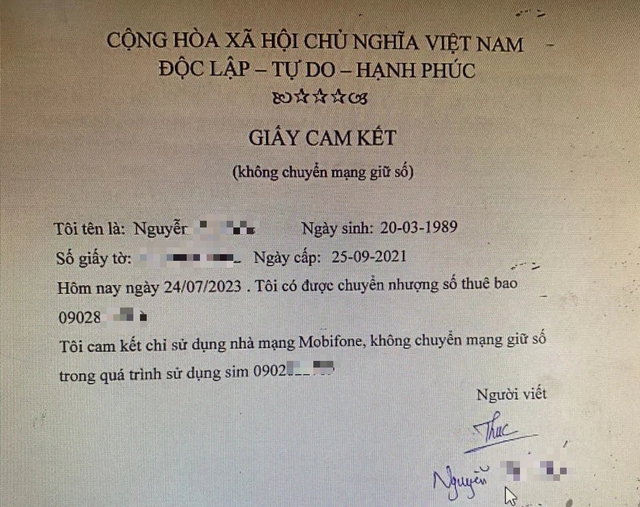 Khách hàng phát hiện bị giả mạo chữ ký khi đi 'chuyển mạng, giữ số' - Ảnh 1.