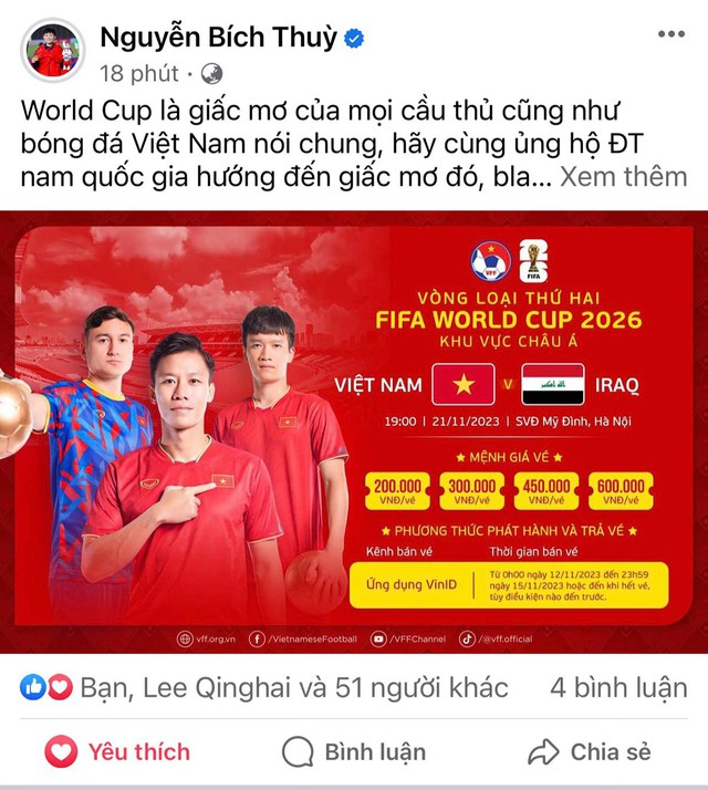 Thanh Nhã, Huỳnh Như kêu gọi CĐV đến sân 'tiếp lửa' đội tuyển Việt Nam - Ảnh 1.