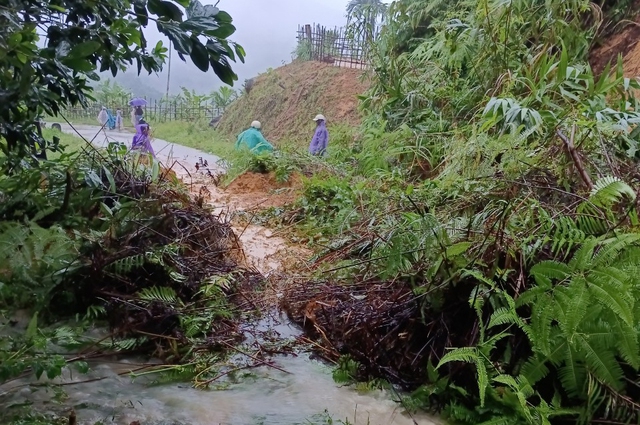 Quảng Ngãi: Mưa lớn gây ngập, sạt lở chia cắt cục bộ nhiều tuyến đường - Ảnh 7.