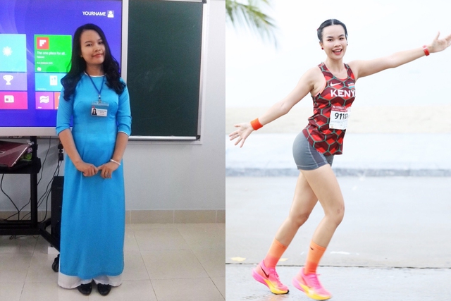 Cô giáo Kim Cương trước và sau khi đến với môn chạy bộ