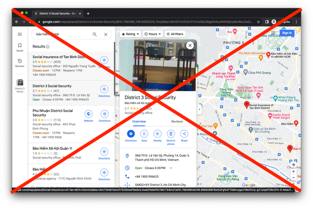 Nhiều cơ quan bảo hiểm xã hội bị đổi số điện thoại trên Google Maps - Ảnh 1. Nhiều cơ quan bảo hiểm xã hội bị đổi số điện thoại trên Google Maps - Ảnh 1.