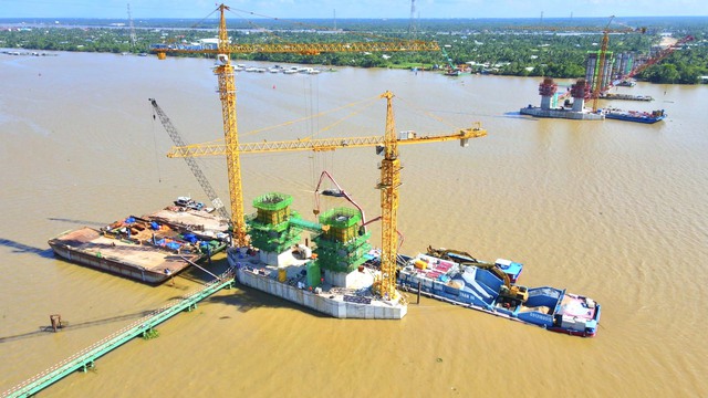 Cầu chính Dự án Rạch Miễu 2 vượt tiến độ 2 tháng - Ảnh 2.
