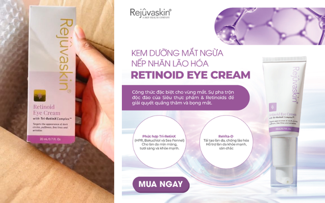 Kem dưỡng mắt ngừa nếp nhăn, lão hóa Rejuvaskin Retinoid Eye Cream