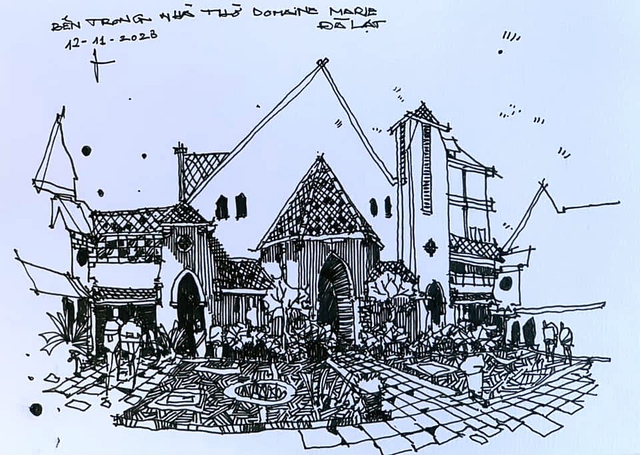 Góc ký họa: Nhà thờ Domaine De Marie - Ảnh 2. Góc ký họa: Nhà thờ Domaine De Marie - Ảnh 2.