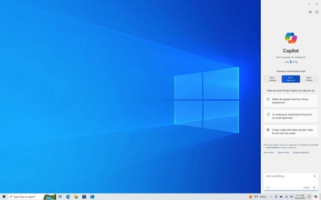 Microsoft bắt đầu triển khai trợ lý AI Capilot đến Windows 10 - Ảnh 1.