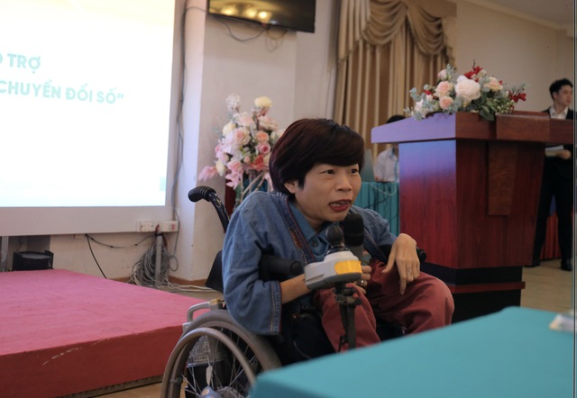 hị Nguyễn Thị Vân, Chủ tịch Hội đồng sáng lập Trung tâm Nghị lực sống, chia sẻ tại chương trình