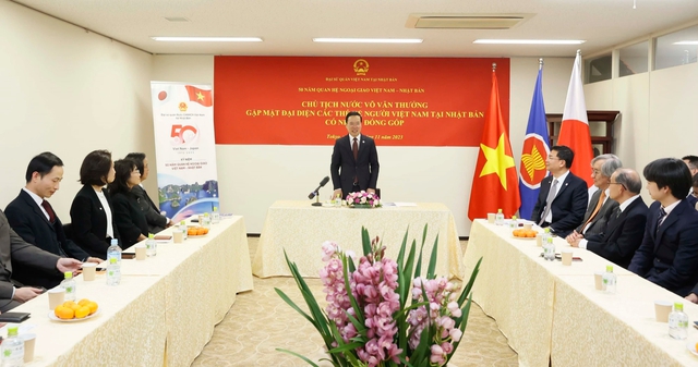 Chủ tịch nước Võ Văn Thưởng gặp gỡ đại diện các thế hệ người Việt tại NhậtBan - Ảnh 3.