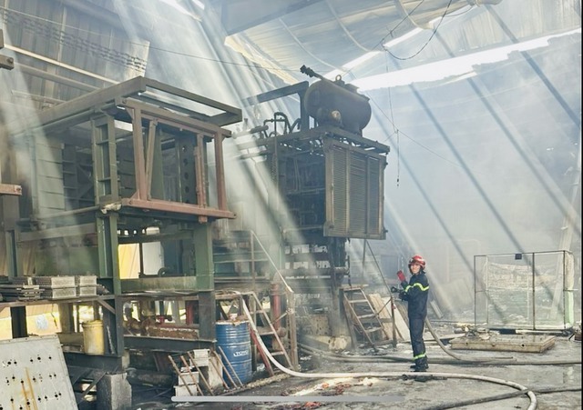 Bình Dương: Cháy nhà xưởng công ty sản xuất mút xốp - Ảnh 2.